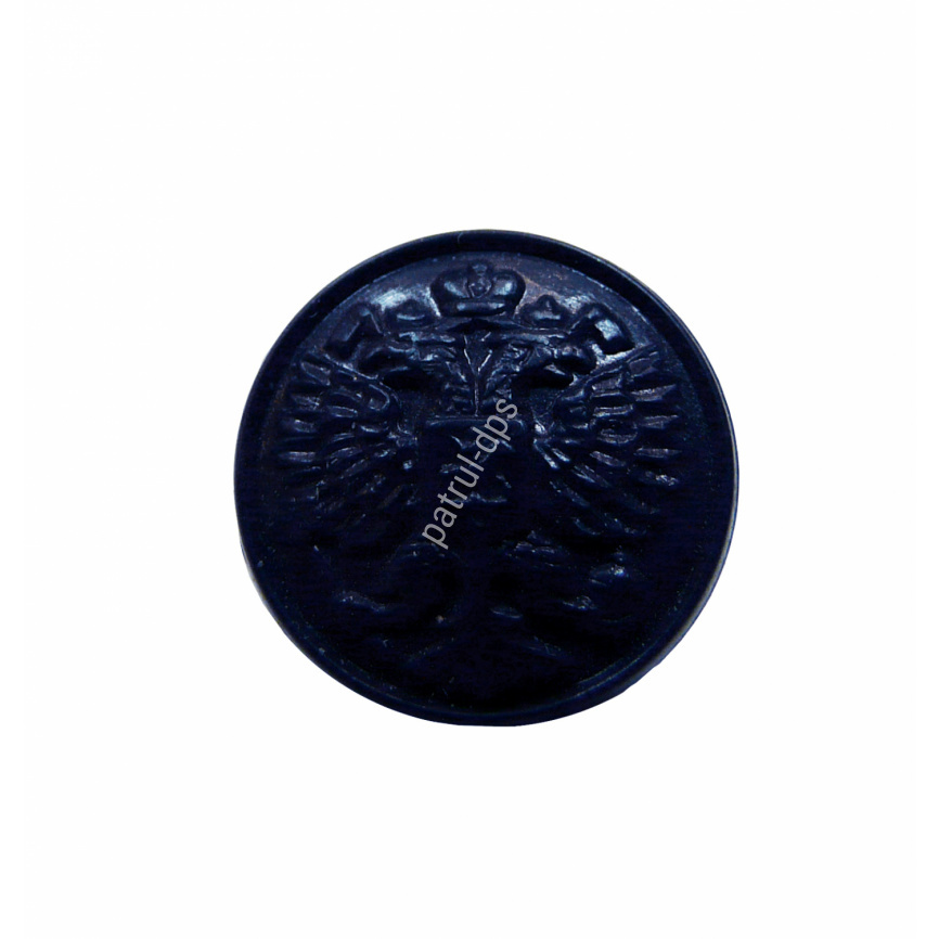 Пуговица гербовая пласт иссиня-черная большая 22 мм фото 1