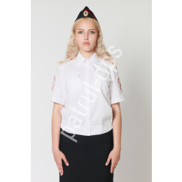 Рубашка женская полиции короткий рукав белая
