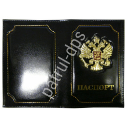 Обложка для паспорта кожаная (черная)