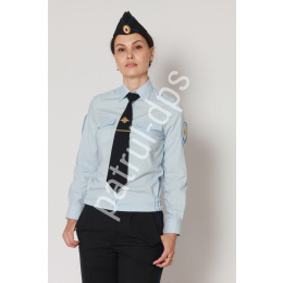 Рубашка женская полиции длинный рукав светло-голубая