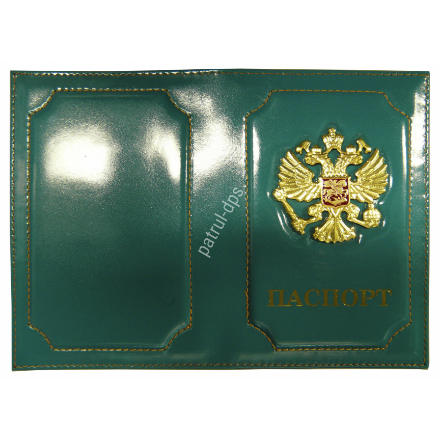 Обложка для паспорта с металлической эмблемой фото 1