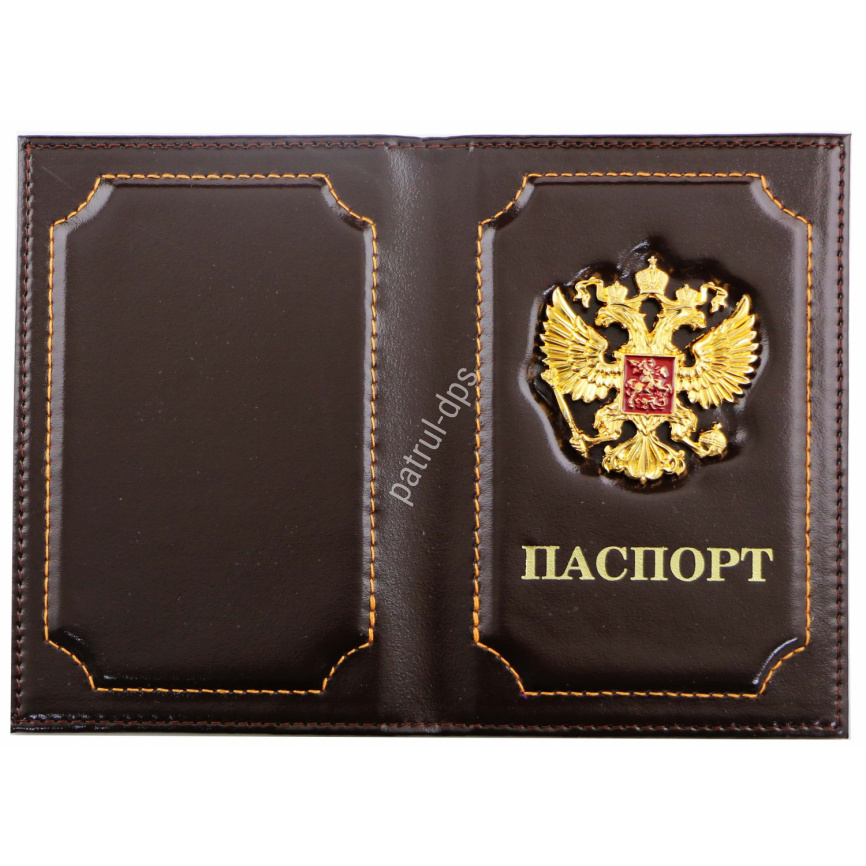 Обложка для паспорта с металлической эмблемой фото 7