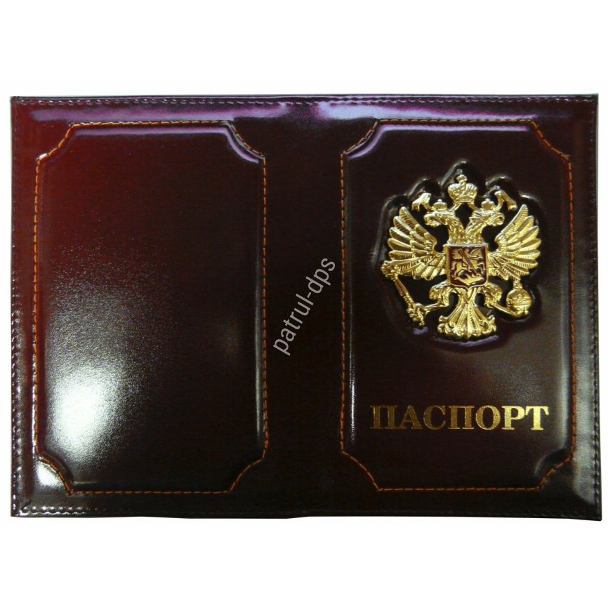 Обложка для паспорта с металлической эмблемой фото 2