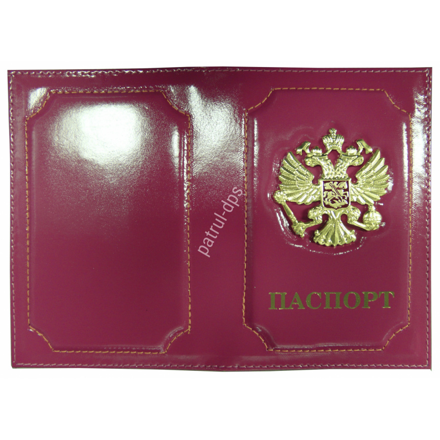 Обложка для паспорта с металлической эмблемой фото 3