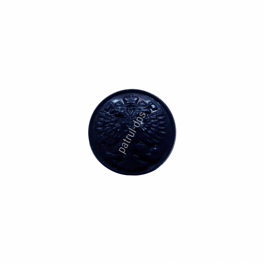 Пуговица гербовая пласт иссиня-черная 14 мм фото 1